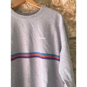 Men's Gray Striped PATAGONIA Shirt - L